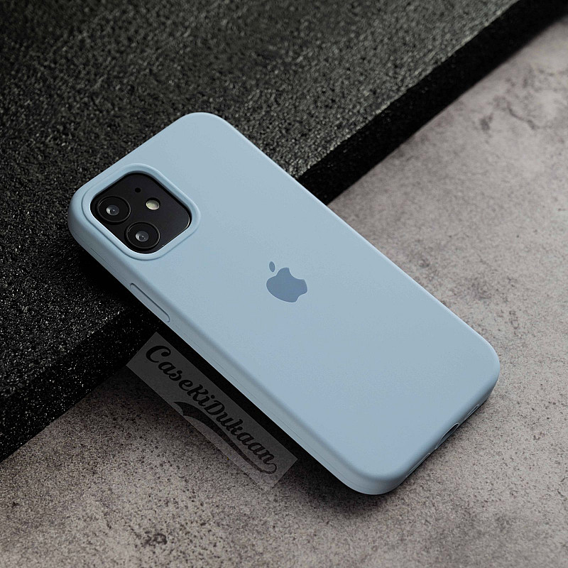 Buy Light Blue Silicon Case For iPhone 12 mini